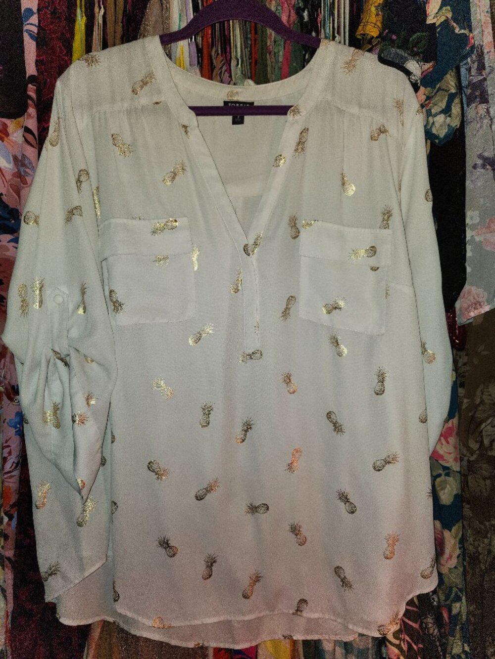 TORRID Golden Pineapple Harper Blouse